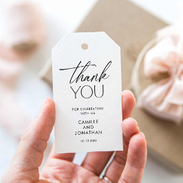 Etiqueta Para Presente Moderno Minimalista Obrigado Favor do Casamento