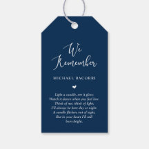 Moderno Personalizado, Azul Marinho, Favor Funeral