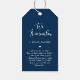 Etiqueta Para Presente Moderno Personalizado, Azul Marinho, Favor Funeral