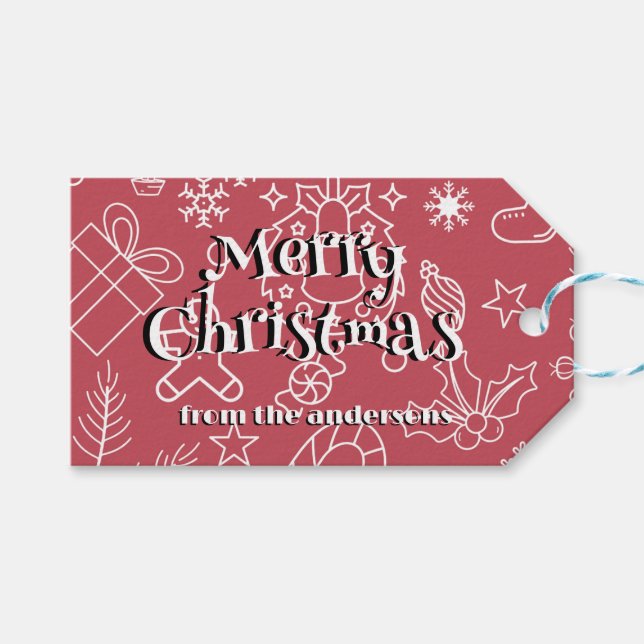 Etiqueta Para Presente moderno Sparkle e Cheer: festa de Natal (Frente (horizontal))