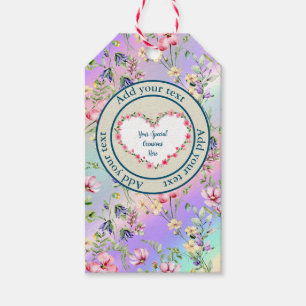 Etiqueta Para Presente Moldura de Coração Floral Elegante: para Todas as