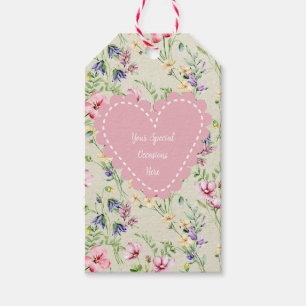 Etiqueta Para Presente Moldura de Coração Floral Elegante: para Todas as 