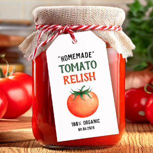 Etiqueta Para Presente Molho de Tomate Caseiro com desenho de tomate verm