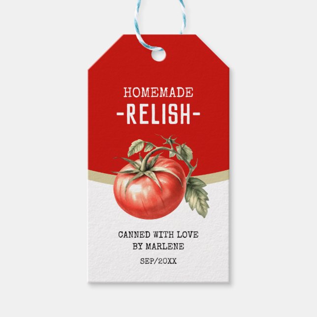 Etiqueta Para Presente Molho de tomate caseiro com tomate vermelho (Frente)