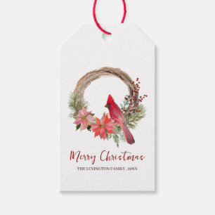 Etiqueta Para Presente Monograma da Terra de Natal das Aves Cardinais Ele