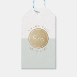 Etiqueta Para Presente Monograma de casamento moderno e editável a cores