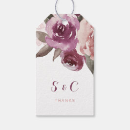 Etiqueta Para Presente Monograma de casamentos outono florais de aquarela