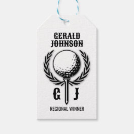 Etiqueta Para Presente Monograma de Golfe com Desenho de Grinalda