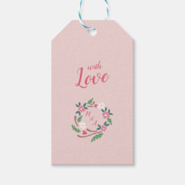 Etiqueta Para Presente Monograma de Grinalda Floral Rústica