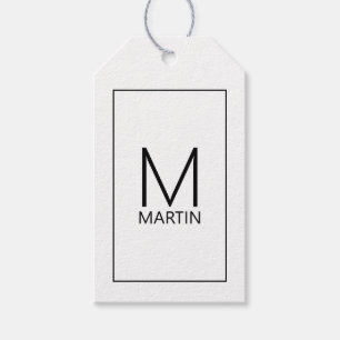 Etiqueta Para Presente Monograma e Nome Personalizados Modernos