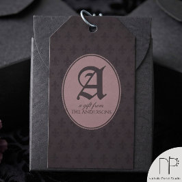 Etiqueta Para Presente Monograma Fleur de Lis Gótico