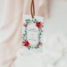 Monograma Floral de Férias com Poinsettia Vermelha