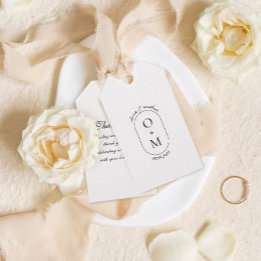 Etiqueta Para Presente Monograma Geométrico Mínimo com Casamento Calliogr