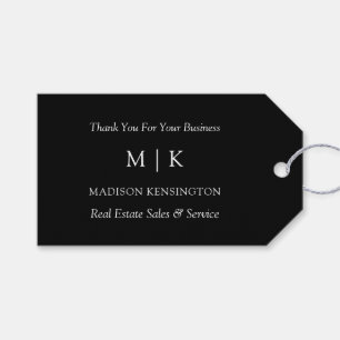 Etiqueta Para Presente Monograma Minimalista ou Adicionar Logotipo Empres