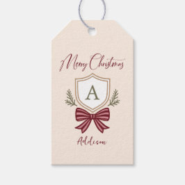 Etiqueta Para Presente Monograma Personalizado Arco Strike Felry Natal