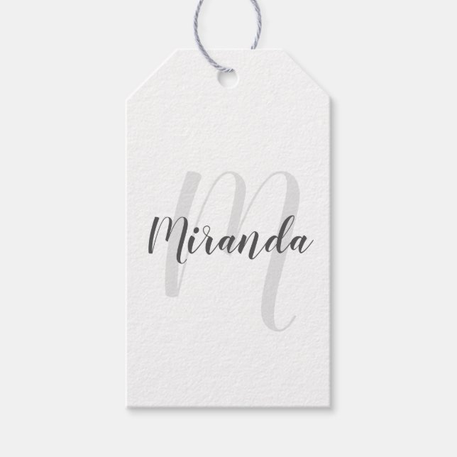 Etiqueta Para Presente Monograma Personalizado e Nome (Frente)