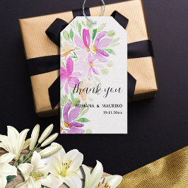 Etiqueta Para Presente Monograma Pintado à Mão com Aquarela Floral Boho