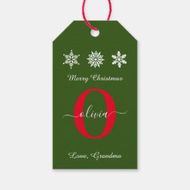 Etiqueta Para Presente Monogramas Roteiro Feliz Natal Vermelho Verde