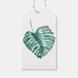 Etiqueta Para Presente Monstera deixa a folha tropical do verão