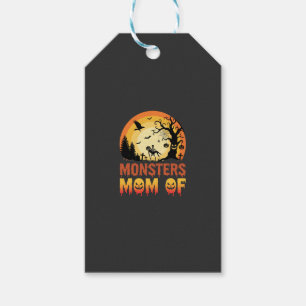 Etiqueta Para Presente Monstros do Halloween Mãe da Família Esqueleto