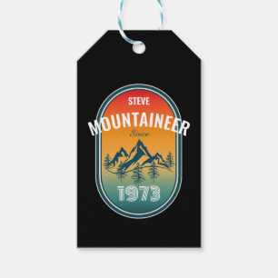 Etiqueta Para Presente Montanhista Personalizar Aniversário Vintage