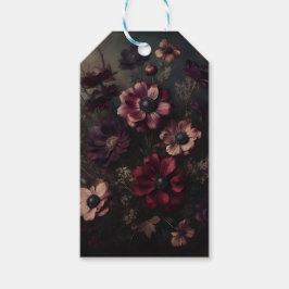 Etiqueta Para Presente Moody Anemone Blooms Vintage Arte Foral Botânica