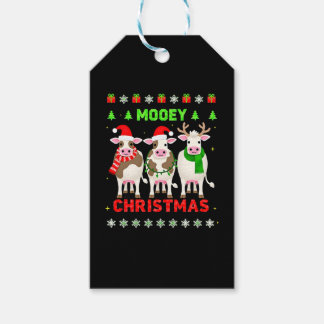 Etiqueta Para Presente Mooey Christmas Cow Christmas Ugly Sweater Pajama 