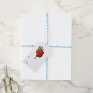 Etiqueta Para Presente Morango Coberto com Chocolate Doce