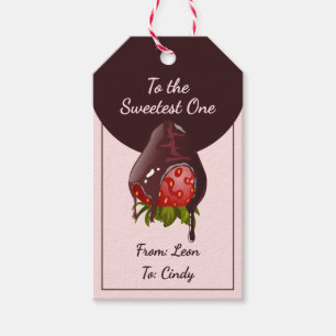 Etiqueta Para Presente Morango com Cobertura de Chocolate para a Mais Doc