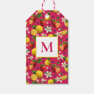 Etiqueta Para Presente Morango Fresco e Padrão de Limão