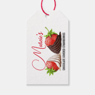 Etiqueta Para Presente Morangos Cobertos com Chocolate