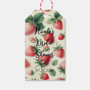 Etiqueta Para Presente Morangos com Creme Aquarela de Frutas Vermelhas