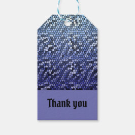 Etiqueta Para Presente Mosaico Obrigado Abstrato Azul Apreciação