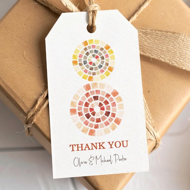 Etiqueta Para Presente Mosaicos circulares obrigado (Criador carregado)