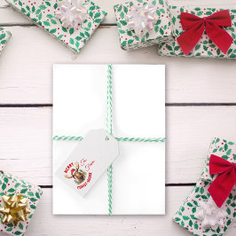 Etiqueta Para Presente Moso-de-Cristo Engraçado, alce-de-natal