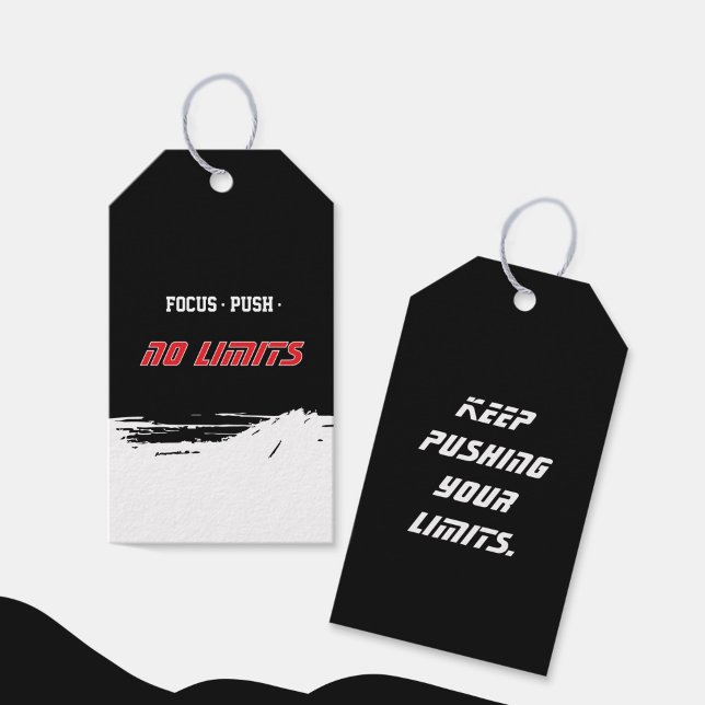 Etiqueta Para Presente Motivational Fitness Black (Criador carregado)