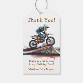 Etiqueta Para Presente Motobike Birthday Bash, obrigado