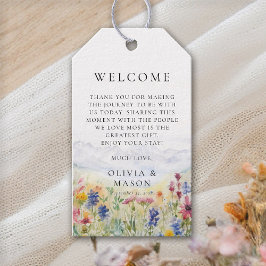 Etiqueta Para Presente Mountains Wildflowers Meadow Whimsical Wedding