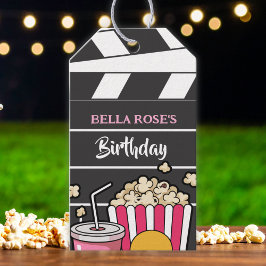 Etiqueta Para Presente Movie Night Birthday Party For Girls