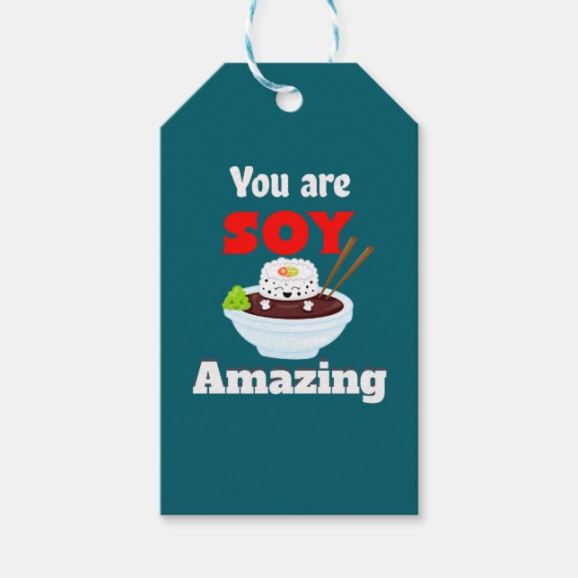 Etiqueta Para Presente Muito incrível Kawaii Sushi (Frente)