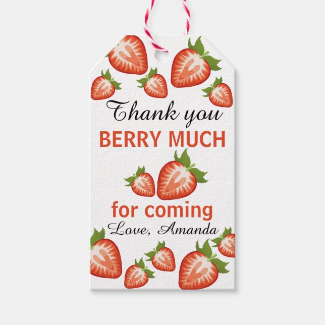 Etiqueta Para Presente Muito obrigado Berry Strawberry (Frente)