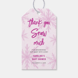 Etiqueta Para Presente Muito Obrigado Muita Neve Garotinha de Flocos de N