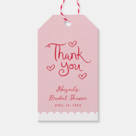 Etiqueta Para Presente Muito obrigado, Vermelho Rosa Personalizado