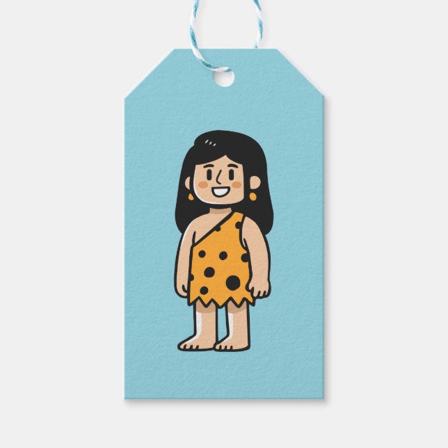 Etiqueta Para Presente Mulher das cavernas Oona (Frente)