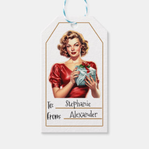 Etiqueta Para Presente Mulher Elegante Vintage Personalizado para e de (