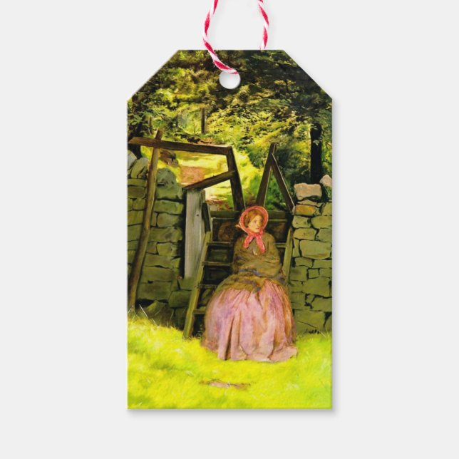 Etiqueta Para Presente Mulher esperando (por John Everett Millais) (Frente)