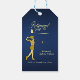 Etiqueta Para Presente Mulher Ouro Clássica do Partido Golfe de Aposentaç