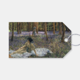 Etiqueta Para Presente Mulheres em Paisagem de Woodland com Bluebeldes