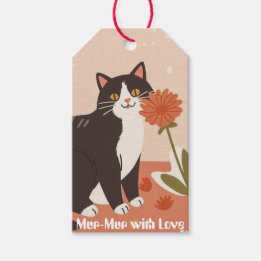 Etiqueta Para Presente Mur-Mur com Amor Gato Feliz Fofo Personalizado