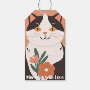 Etiqueta Para Presente Murmúrio com Amor Personalizado Felino Feliz Fofo